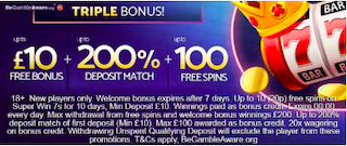 signup bonus + deposit match offer