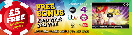 £5 mobile slots free bonus