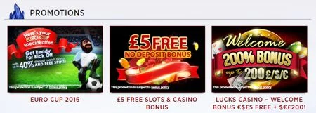 Lucks Casino Deposit Bonuses